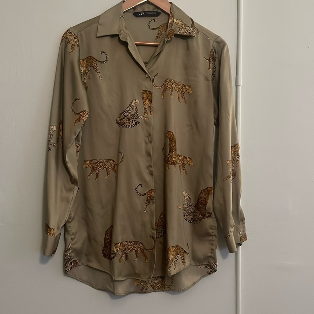 Leopard Button Down